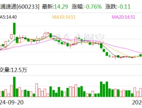 圆通速递： 11月快递产品收入同比增长9.26%