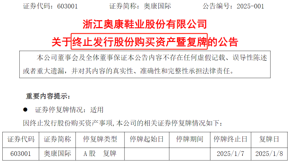 明起复牌！因交易条件未能达成一致，“温州鞋王”终止跨界收购芯片公司